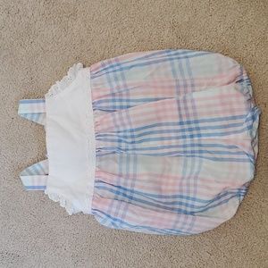 The Beaufort Bonnet Company - Blue, White, & Pink Checked Onsie | 6-12M